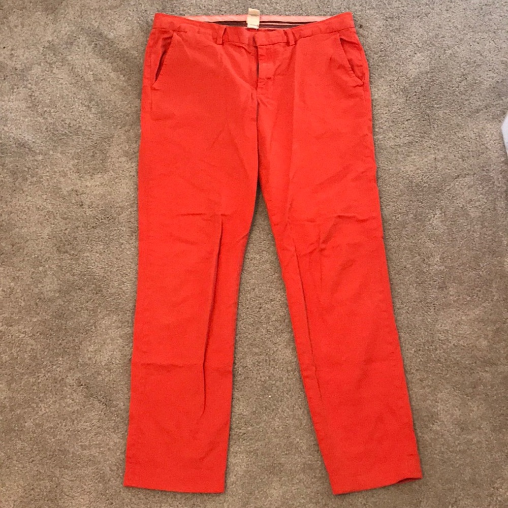 Lands End Canvas True Slim Pants Orange Sz 12